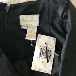 Tracy Reese Wool blend Black Pencil Flare Dressy Skirt Velvet trim 4 26"